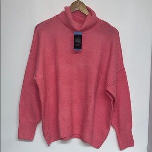 Vince Camuto Size Large Women’s Pink Cowl Neck Sweater Soft Stretchy Oversized